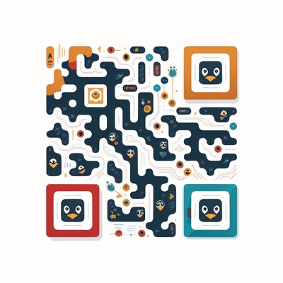 Penguin Icon Vector QR Code for Stickers