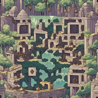 Jungle Temple Ruins Comic QR Code for Posters — image 1