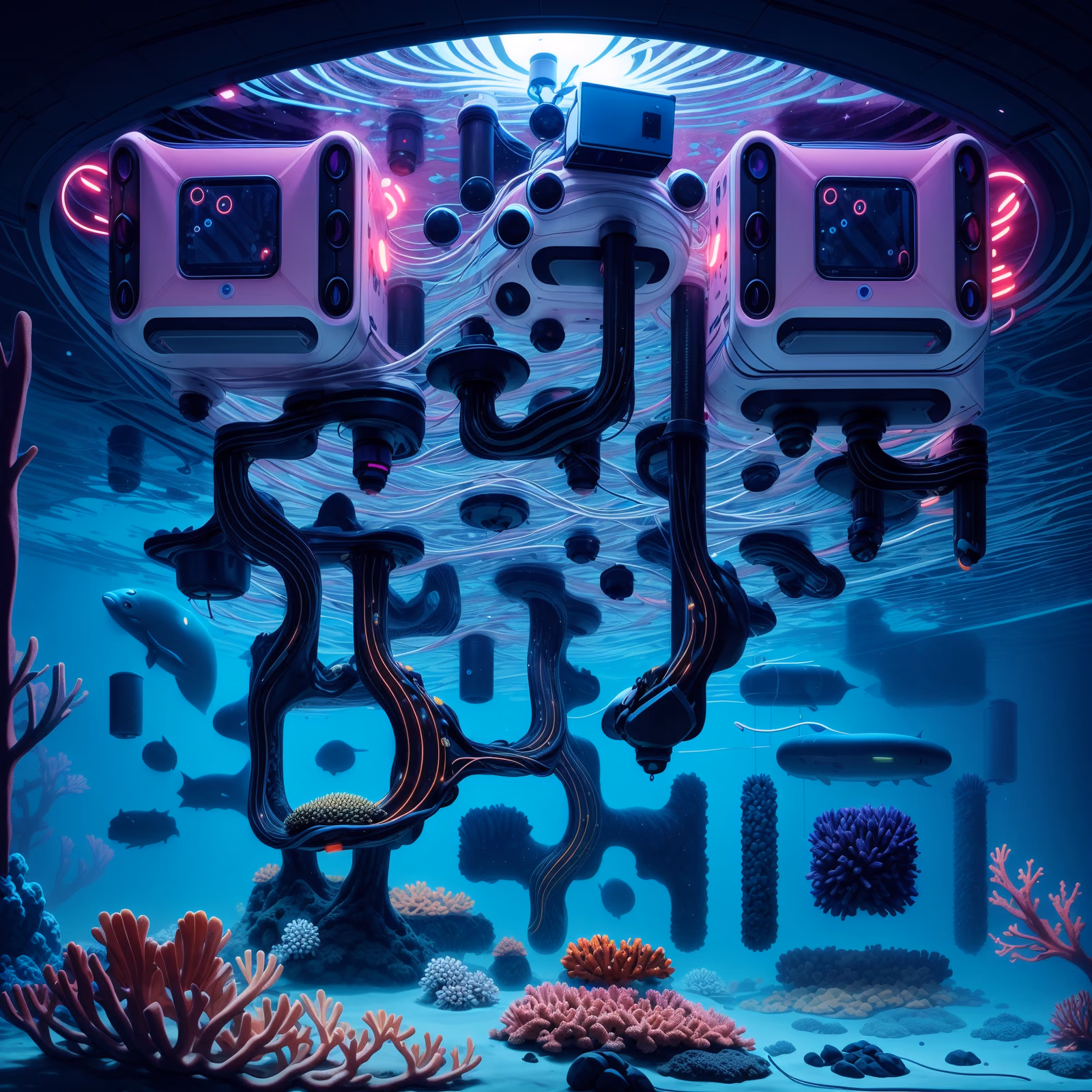 Underwater Drone Hub Coral Reef QR Code Art — image 1