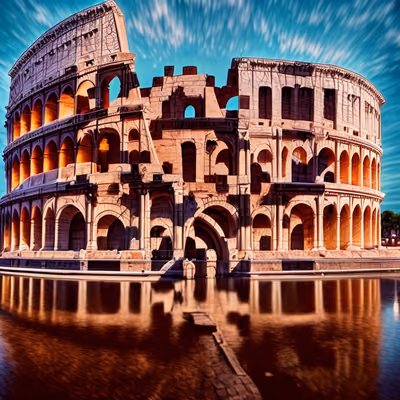 Colosseum Reflection Photorealistic QR Code for Posters — image 1