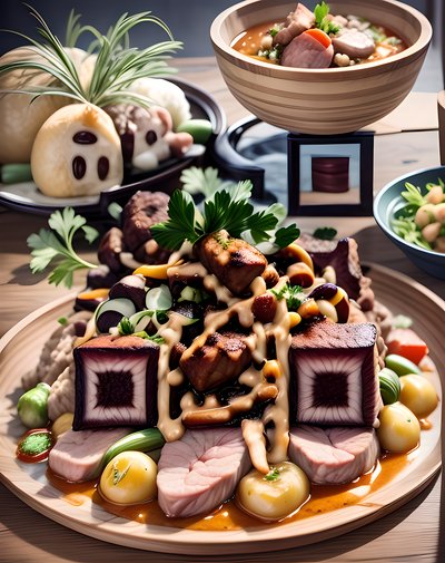Gourmet Meat Platter Food Photo QR Code for Restaurant Menus