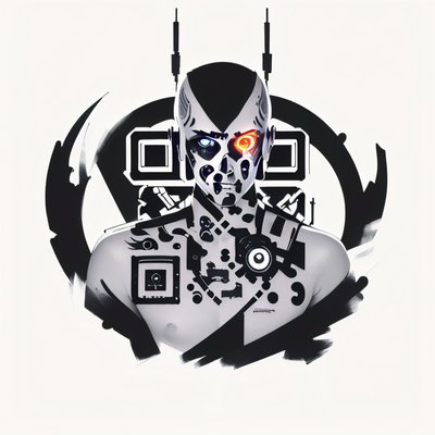 Cyborg Soldier Ink Tattoo QR Code for Temporary Tattoos