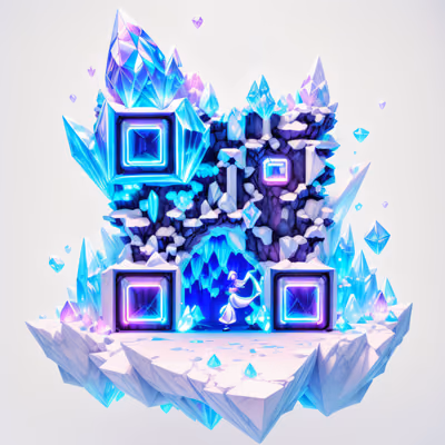 Floating Crystal Cave 3D QR Code for Posters — image 1