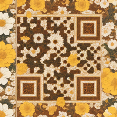 Marigold Daisy Floral Pattern QR Code Art — image 1
