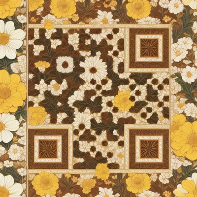 Marigold Daisy Floral Pattern QR Code Art