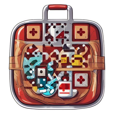 First Aid Kit Vector Sticker QR Code for Stickers