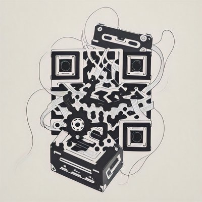 Cassette Tape Ink Tattoo QR Code for Temporary Tattoos
