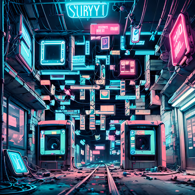Cyberpunk Subway Hacker Den QR Code Art — image 1