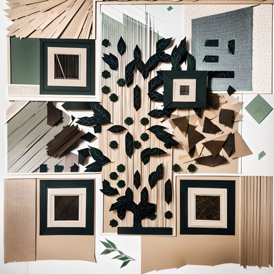 Botanical Papercut Collage QR Code Art