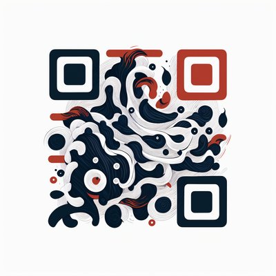 Calligraphic Ink Swirl Vector QR Code for Posters