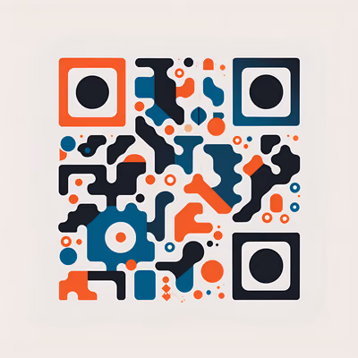 Geometric Doodle Vector Pattern QR Code for Posters — image 1