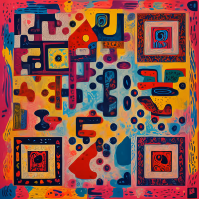 Colorful Abstract Mask Pattern QR Code Art — image 1