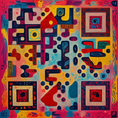 Colorful Abstract Mask Pattern QR Code Art