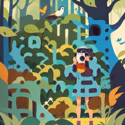 Forest Photographer Vector Illustration QR Code Art — image 1