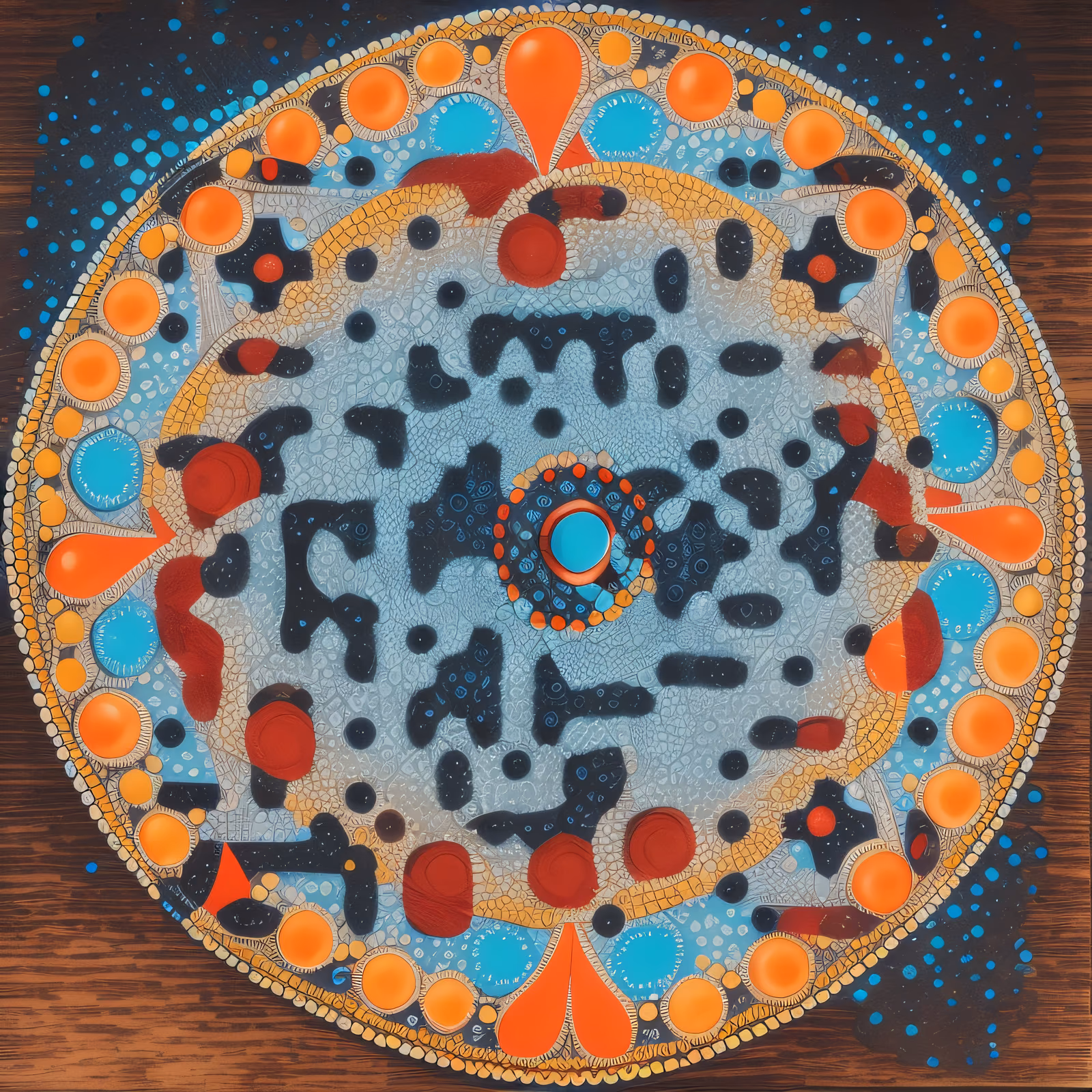 Dot Painted Mandala Folk QR Code Art — image 1
