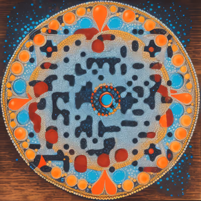 Dot Painted Mandala Folk QR Code Art — image 1