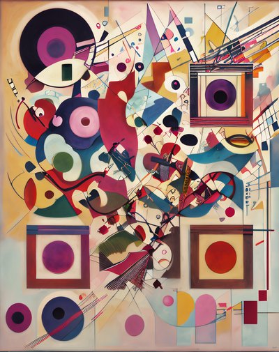 Geometric Abstract Composition QR Code Art