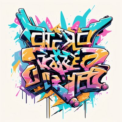 Wildstyle Graffiti Lettering QR Code for Apparel