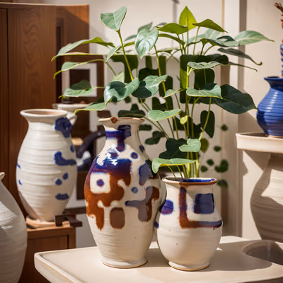 Glazed Ceramic Jugs Photo QR Code Art — image 1