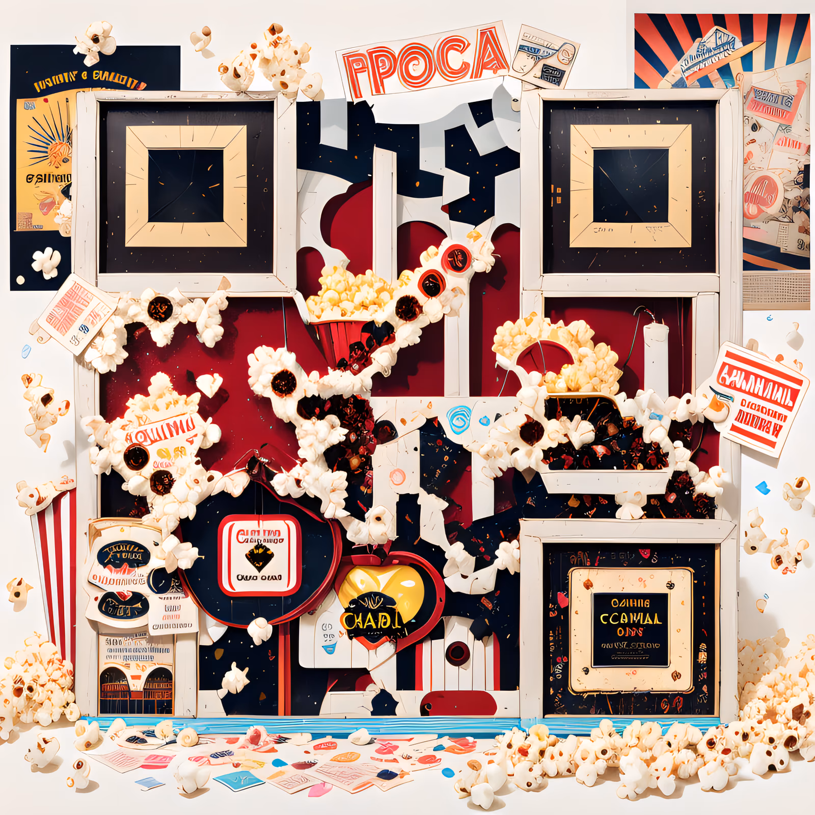 Carnival Popcorn Collage QR Code for Posters — image 1