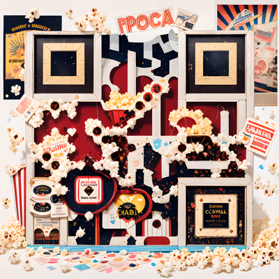 Carnival Popcorn Collage QR Code for Posters — image 1
