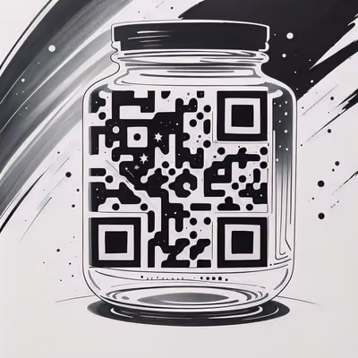 星系罐墨水纹身二维码设计,适用于临时纹身 — 图片 1