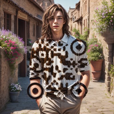 Young Man Town Square Portrait QR Code for Posters