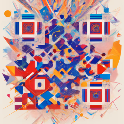 Colorful Geometric Abstraction QR Code for Posters — image 1
