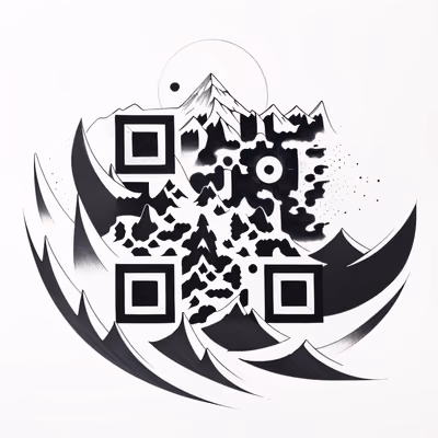 Mountain Sunrise Ink Tattoo QR Code for Temporary Tattoos — image 1