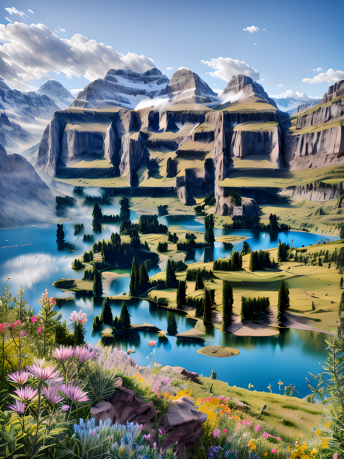 Alpine Lake Mountain Landscape QR Code Art — image 1