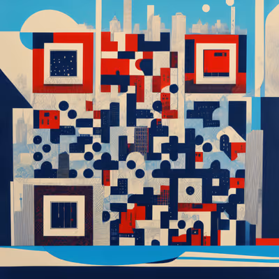 Abstract City Skyline Print QR Code Art — image 1