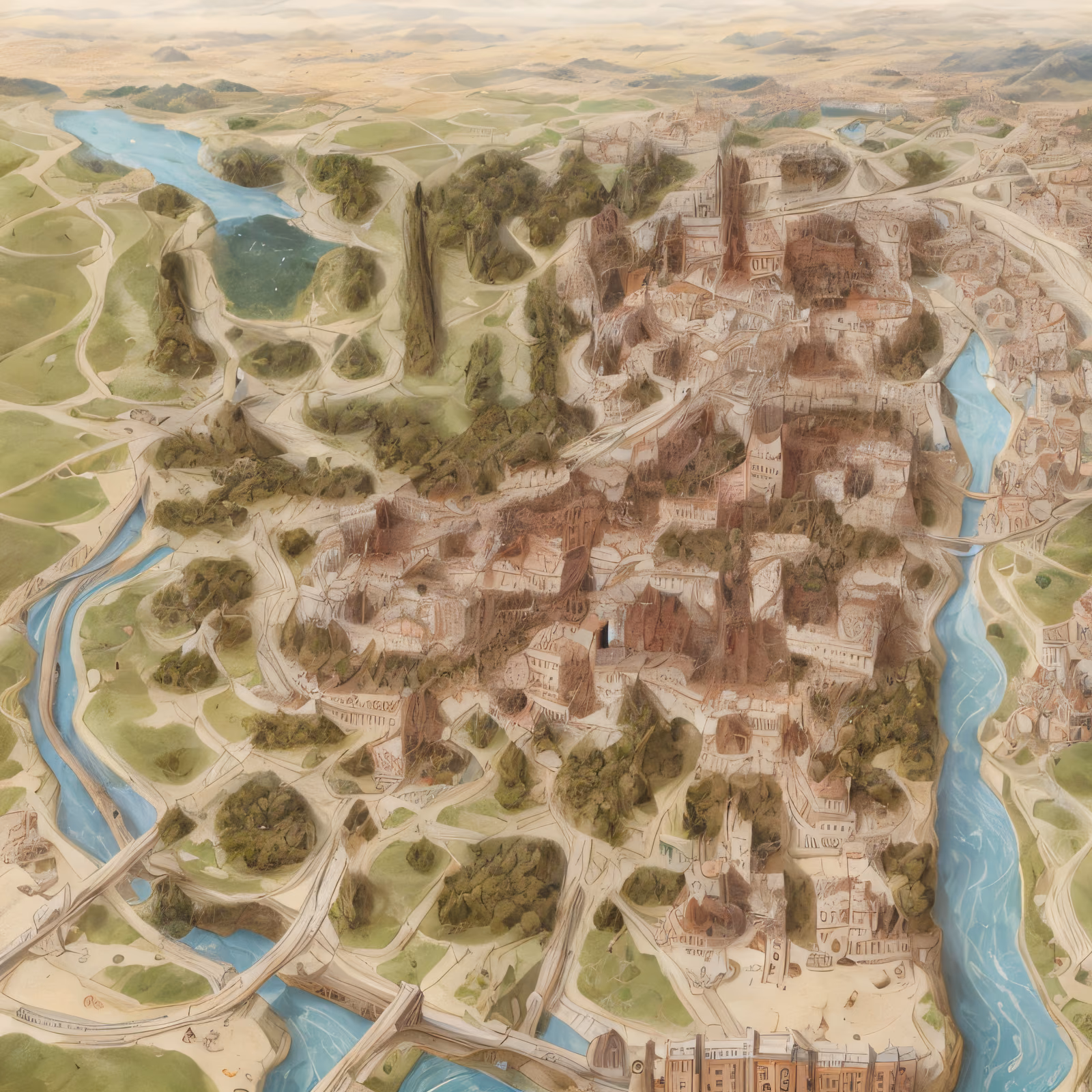 Aerial Italian City Matte Painting QR Code Art — image 1