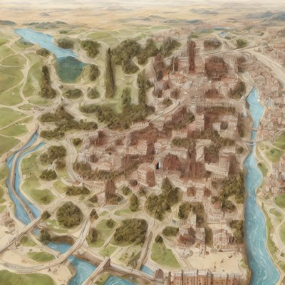 Aerial Italian City Matte Painting QR Code Art