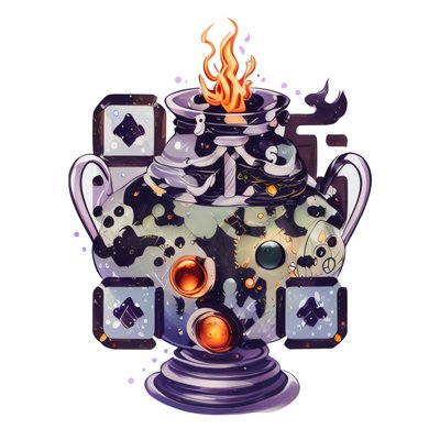 Mystic Cauldron Vector QR Code for Stickers