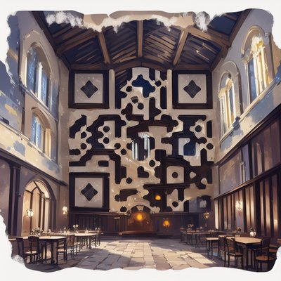 Medieval Great Hall Vector QR Code for Stickers