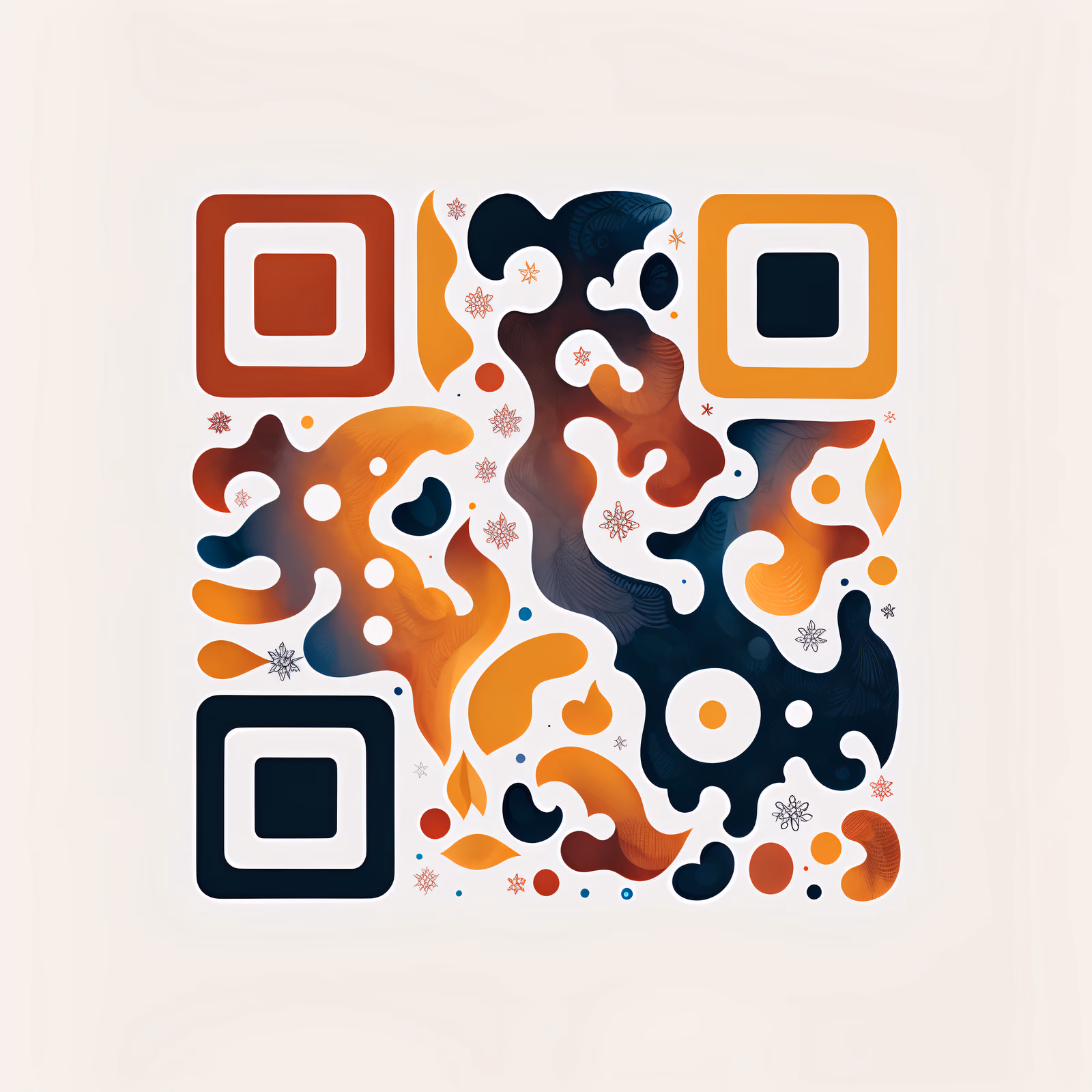 Abstract Fluid Shapes Flat QR Code Art — image 1