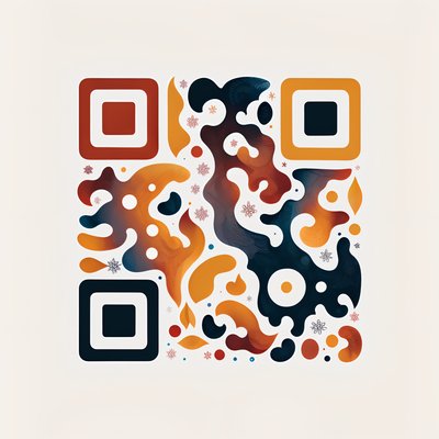Абстрактные текучие формы: плоское искусство QR-кода