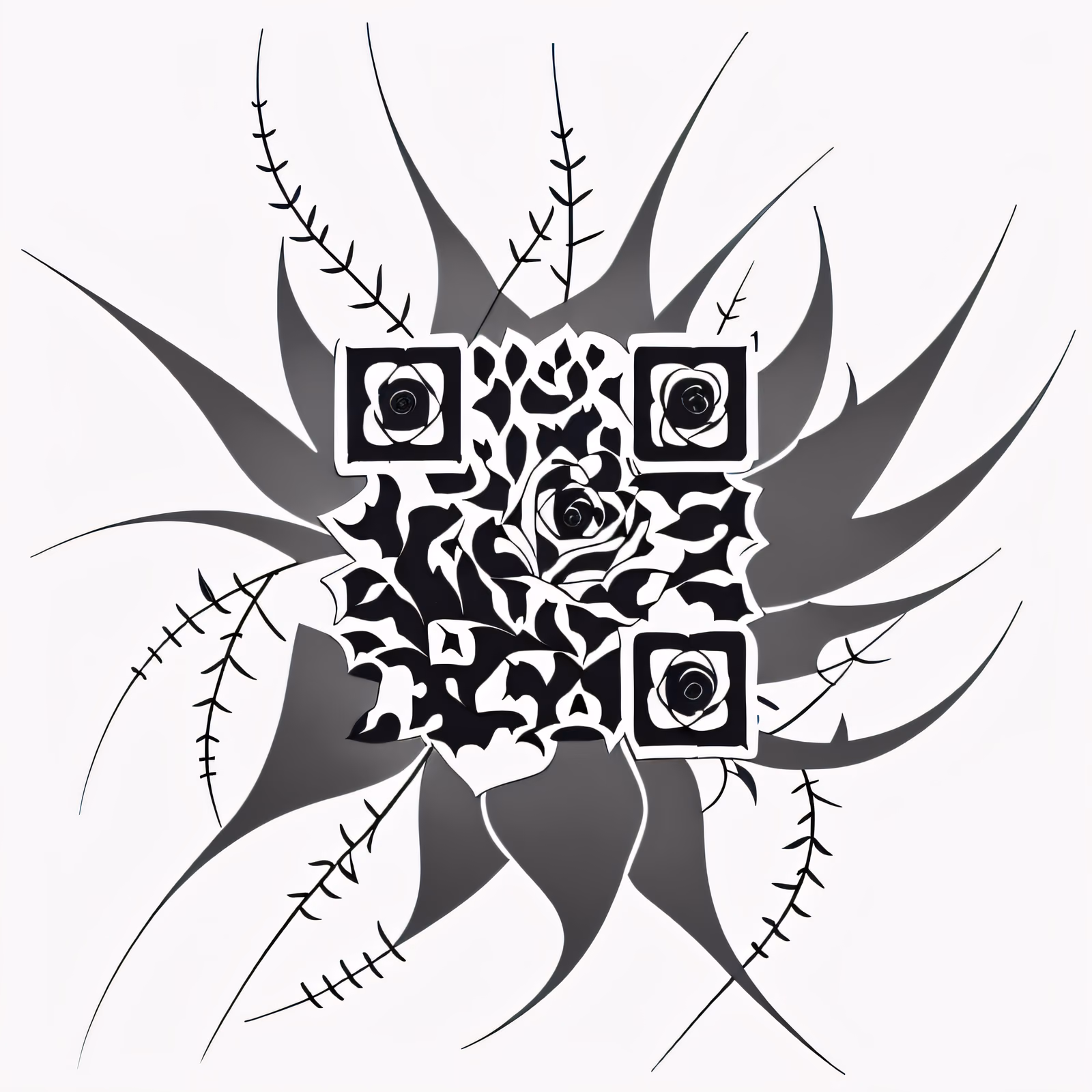 Thorny Rose Tattoo Ink QR Code for Temporary Tattoos — image 1