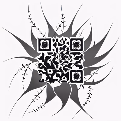 Thorny Rose Tattoo Ink QR Code for Temporary Tattoos — image 1