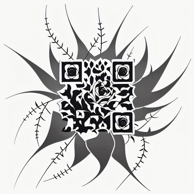Thorny Rose Tattoo Ink QR Code for Temporary Tattoos