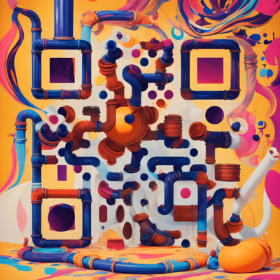 Surreal Pipe Maze Abstract QR Code for Posters — image 1