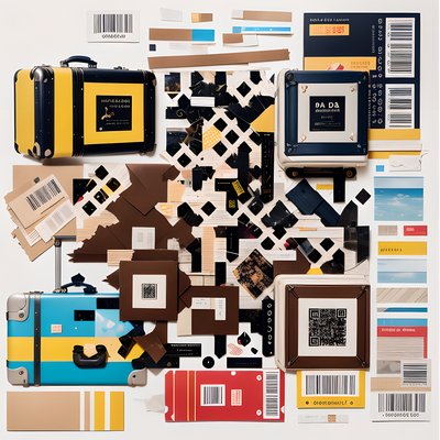 Luggage Barcode Dada Collage QR Code for Posters