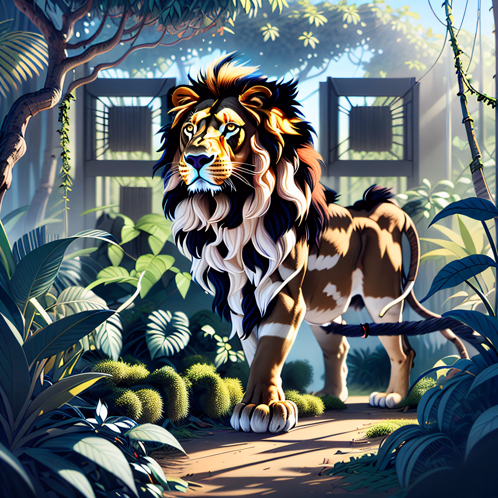 Jungle Lion Digital Painting QR Code for Posters — image 1