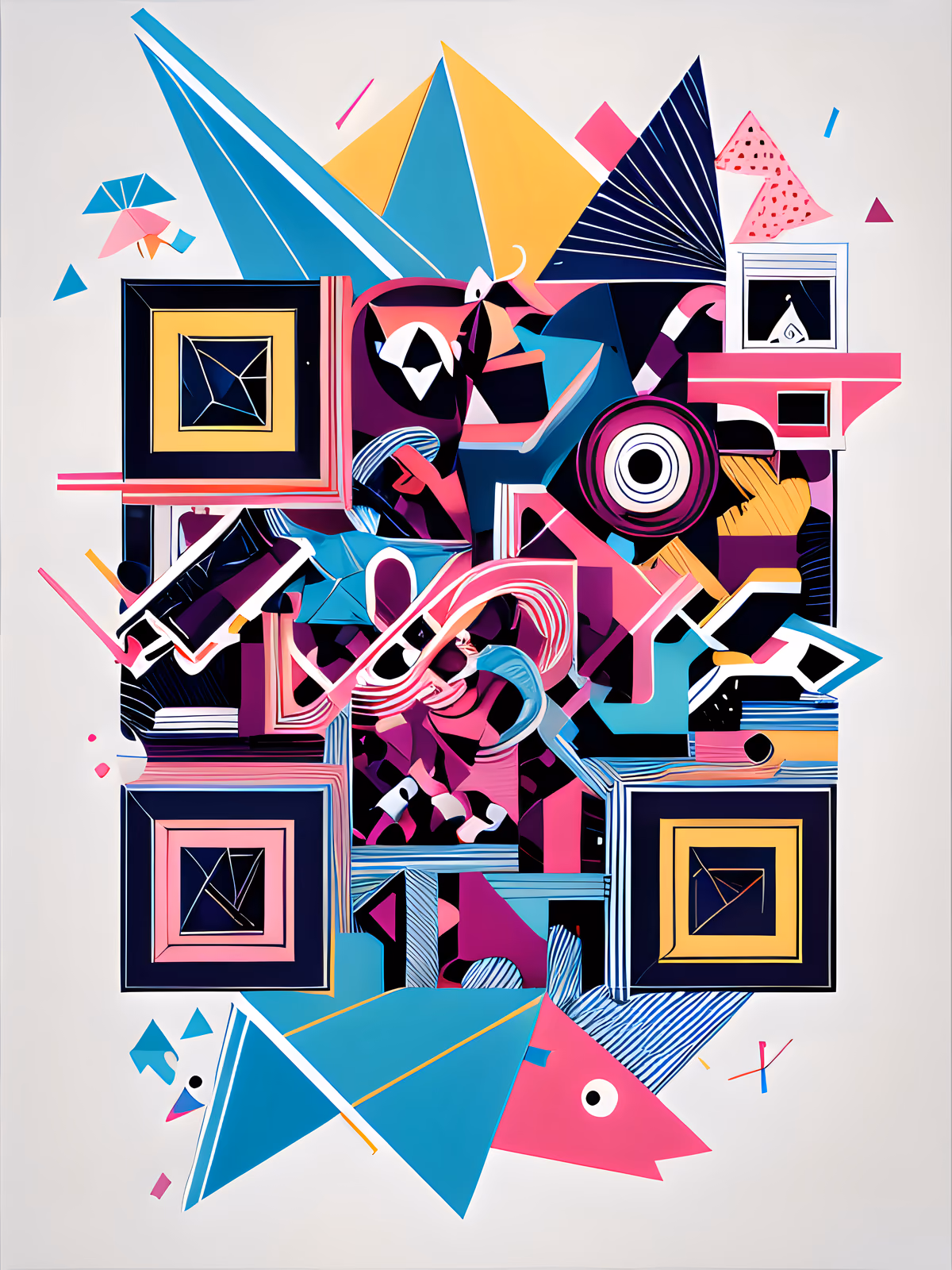Colorful Angular Abstract Shapes QR Code for Posters — image 1