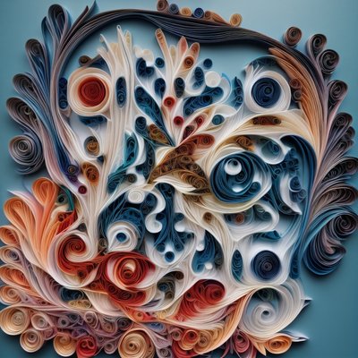 Coiled Paper Swirls Quilling QR Code Art
