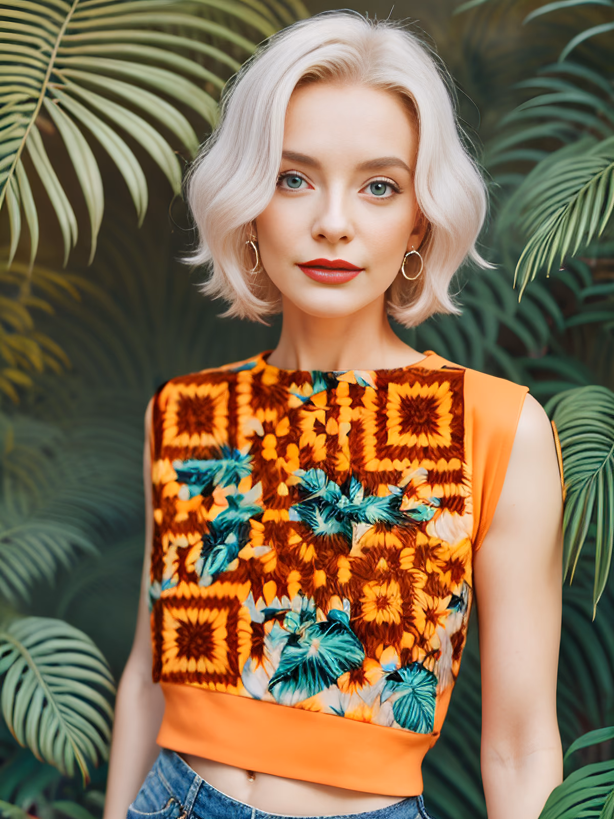 Orange Top Woman Portrait QR Code for Posters — image 1