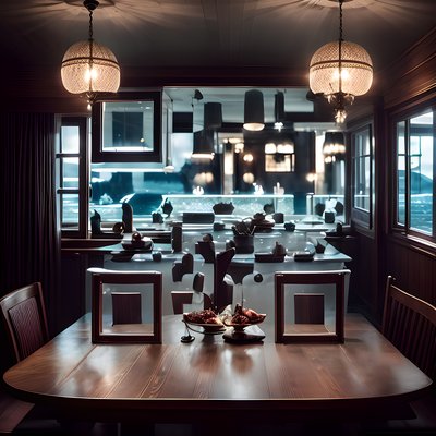 Moody Dining Room Cinematic QR Code for Restaurant Menus