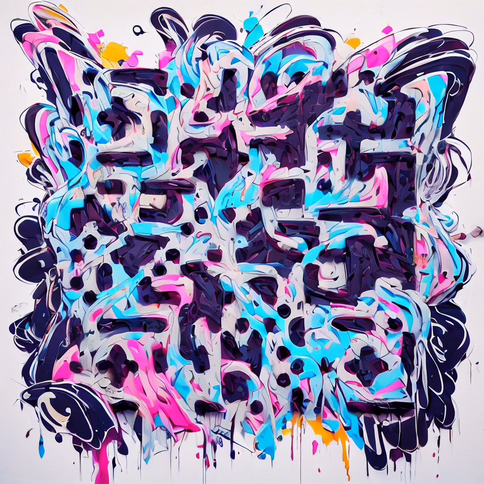 Graffiti Lettering Street Art Neon & Glow QR Code for Stickers — image 1