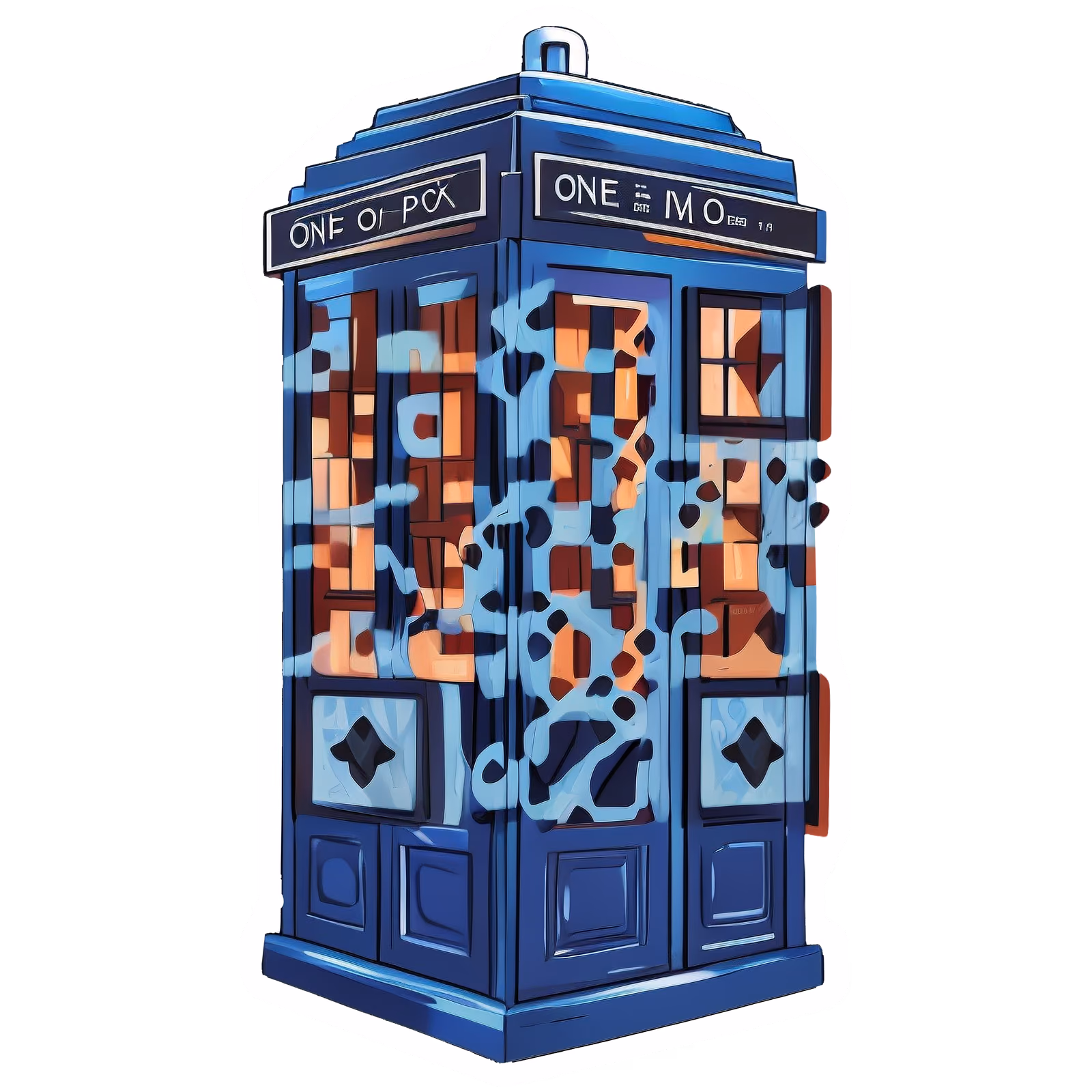 Blue Call Box Vector QR Code for Stickers — image 1