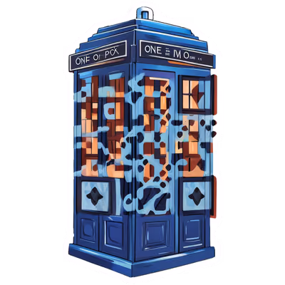 Blue Call Box Vector QR Code for Stickers — image 1